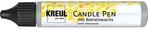 KREUL 49713 - Candle Pen, silber, 29 ml, Kerzenstift mit feiner Malspitze, Farbe mit Bienenwachs zum Verzieren & Bemalen von Kerzen