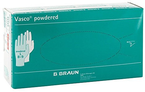 B.BRAUN - Juego de 100 guantes de látex (talla 8-9)