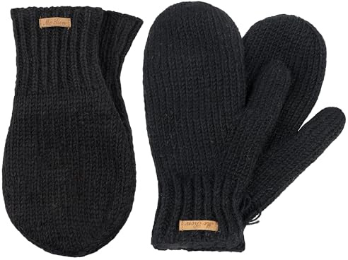 McRon Set Partnerhandschuh Valentin + Fäustlinge Valerie (one size, schwarz)