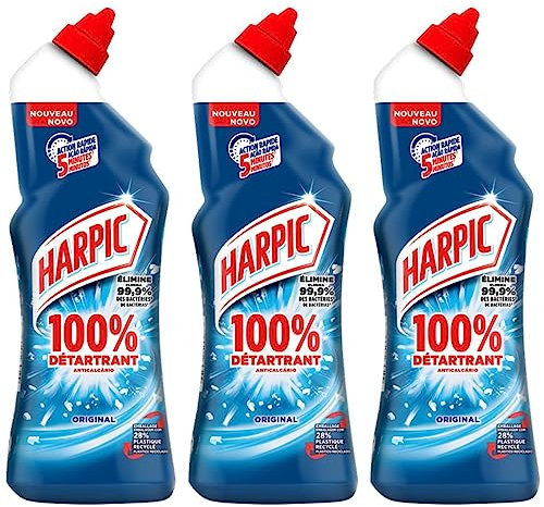 Harpic Gel WC 100% Détartrant 5 min Chrono - Lot de 3 x 750ml