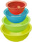 Rotho Caruba Set da 4 Composto da 3 Ciotole e 1 Colino, Plastica (PP) senza BPA, Multicolore, 30.0 x 30.0 x 13.0 cm