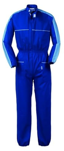 take time/lancelot Tuta da Lavoro alla Coreana con Bande Laterali A Contrasto Blu e Celeste A42307 (XXL)