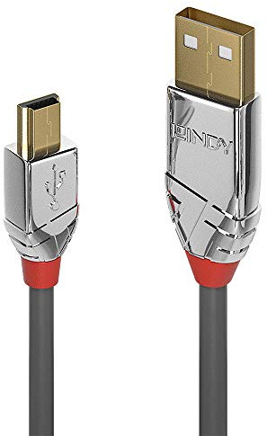 LINDY 36634 5m USB 2.0 Typ A an Mini-B Kabel, Cromo Line