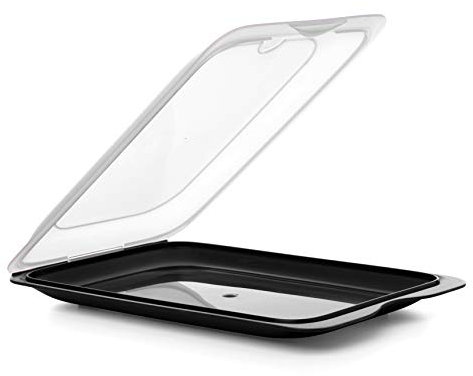 TATAY Contenitore per Alimenti Cocktail | 1 Unità Standard | Porta Affettati per Frigorifero, Impilabile | Adatto a Microonde, Congelatore e Lavastoviglie | Senza BPA, 17x3,2x25,2cm, Colore Nero