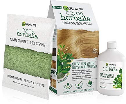 Garnier Herbalia Color, Colorazione Permanente per Capelli, 100% Vegetale con Henné, Indigo e Cassia per Riflessi Naturali e Luminosi, Capelli Rivitalizzati e Densificati, Biondo Dorato