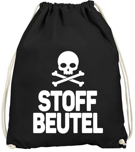 MoonWorks Turnbeutel Lustiger Spruch Stoff Beutel Gymbag Schwarz unisize