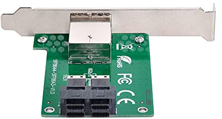 NFHK Dual Ports Mini SAS HD SFF-8644 To Internal SAS HD SFF-8643 PCBA Female Adapter With Low Profile Bracket