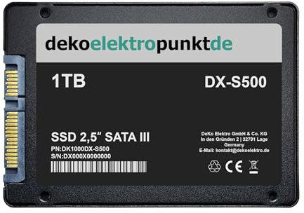 dekoelektropunktde 1 to Disque Dur SSD Convient pour MSI MPG X570 Gaming Edge WiFi Carte mère, Remplacement Alternatif 2,5 SATA3