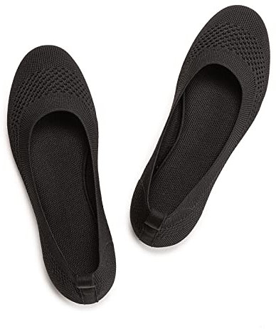 Frank Mully Damen Ballerinas Slip On Knit Kleid Schuhe Pumps Schuhe Runde Zehe, Schwarz, 40 EU