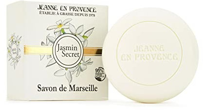 JEANNE EN PROVENCE - Sapone solido corpo e mani - Fragranza gelsomino segreto - Pulisce, ammorbidisce e profumo - Sapone di Marsiglia - 95% di ingredienti di origine naturale - Made in France à Grasse