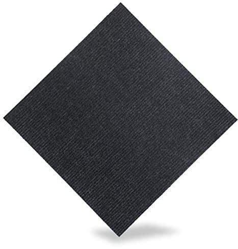 FYYSJW 10 Stück Teppichfliesen, Quadratisch, Selbstklebende Teppichfliesen, 30 X 30 cm, Wohnzimmer, Büro, Teppich, Bodenfliesen, rutschfeste Teppichfliesen Zum Abziehen Und Aufkleben,Schwarz,50x50cm