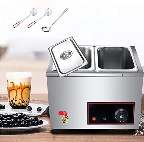 GZYHDC Cuiseur pour Chocolat Fondoir, Tempéreuse À Chocolat Electrique Chauffe-Chocolat, 6L*2 Cuiseur pour Chocolat avec Cuillère - Plaque Chauffante en U Uniformément la Chaleur - Acier Inoxydable