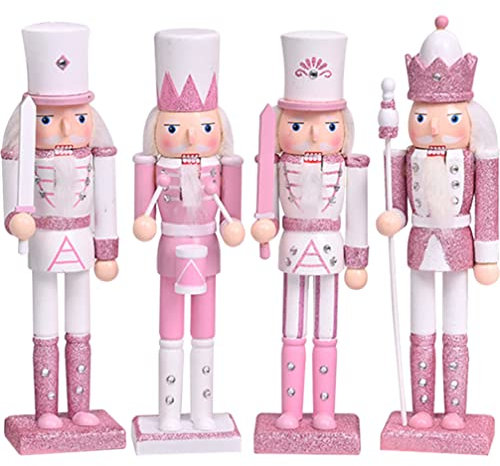 NUOBESTY 4stücke Weihnachtsnussknacker Holzfigur Weihnachtsdekoration Für Tisch Und Regal Nostalgische Nussknackerpuppen Für Festliche Stimmung Und Kindergeschenke