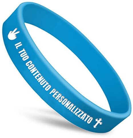 GSCSP braccialetti silicone personalizzabili bracciali fluorescenti per feste braccialetto semiperdo bambini-blu