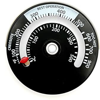 JZK Jauge de Température Magnétique pour Poêle à Bois et Multi-Combustibles - Thermomètre de Conduit et Cheminée en Métal