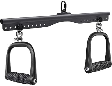 SELEWARE Kabelaufsätze für Gewichtstraining, Latzugstange mit frei schwenkbaren Übungsgriffen, Griffposition, verstellbares Kabelmaschinenzubehör für Zuhause, Fitnessstudio, 76,2 cm
