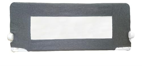 Safetots Deluxe Denim Extra Hohes Bettgitter Grau, 140cm breit x 60cm hoch, Bettschutzgitter für Kleinkinder zur Sicherheit, sicheres Kindergitter für Betten