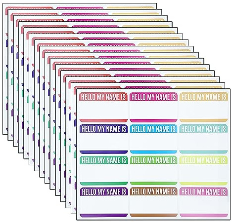 WYAN 180 Stück Namensschild Aufkleber,personalisierte Namensaufkleber,Farbige Selbstklebeetiketten geeignet,für Schule, Büro, Parteien, Küche, Kinder Kleidung(7.2 * 4.5cm)