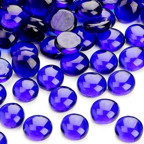 Vorentxia 200 Piezas Piedras de Vidrio Azul Oscuro Piedras de Vidrio Coloridas 900g Pepitas de Vidrio Piedras Muggle de Cristal Piedras Decorativas Planas Piedras de Mosaico para Acuario Paisajismo J