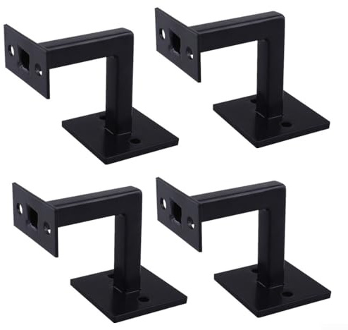 Schwarz Handlaufhalterungen 4er Set Edelstahl Handlaufhalterungen Geländer Halterungen Wandmontage Handlaufhalter für Treppengeländer Handlauf