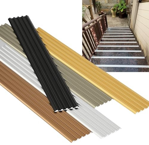 LIYI929GP Paragradino delle Scale, Profilo per Bordi Scale Antiscivolo Profilo per Scale in Alluminio, Profilo di Transizione per Pavimento Piatto, Striscia Perimetrale Giardino Esterno Naso Scalas