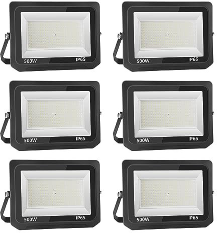 Royana 6x500W 50000LM LED Foco Exterior, 6000K Blanco Frio Proyector Foco LED frío Floodlight Led Foco Proyector IP65 Impermeable Iluminación de Seguridad para Jardín Patio Garaje Terraza
