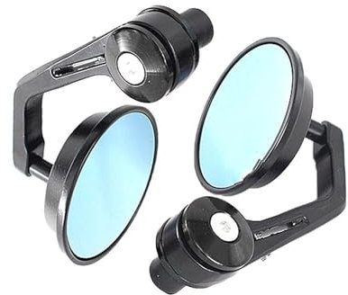 SUEVAS Motorrad Rückspiegel Für Vespa GT GTS GTV 60 125 200 250 300 300ie Motorrad Spiegel Aluminium Griff Bar End Rearview Außenspiegel Zubehör Lenkerendenspiegel Motorrad (Farbe : Schwarz)