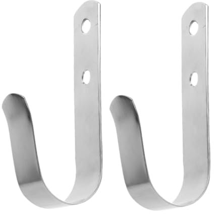 JECOMPRIS 2 Stück Bootsaufhängehaken aus Edelstahl, 107x25mm, Silber