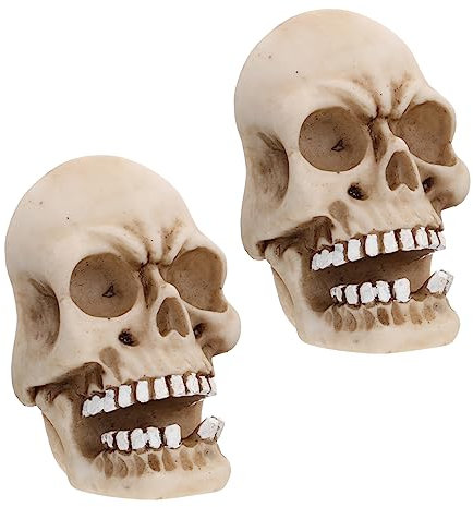 Garneck Skull Cable Holder Key Storage Wall Hanging Key Lock Box Bobbin Winder for Cables Unique Skull Teeth Design Sturdy Resin Portable