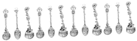 PRETYZOOM 4sets Silver Spoon European Design Honey Spoon for Desserts Ice Scoops Kitchen Stirring Easy to Clean