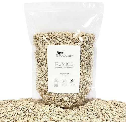 Volcanic Pumice for Plants 3–8mm Dust-Free – Natural Plant Pot Topper to Stop Fungus Gnats, Premium Perlite Alternative for Bonsai, Cactus & Soil Mixes, Improves Drainage & Aeration (3L)