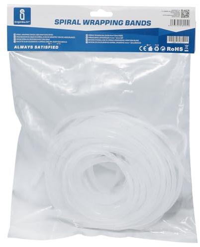 Wickelband für Spiralkabel zum Kabel Verstecken, 4 mm x 10 m, Weiß
