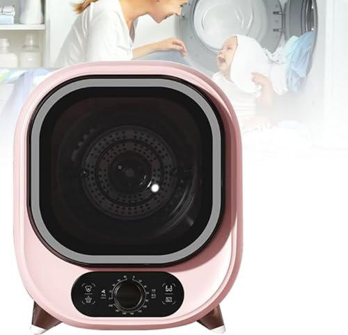 ZyKnaurral Secadora de Ropa portátil eléctrica pequeña, Secadora compacta de Carga Frontal de Capacidad, Capacidad de 0,8 kg, sondas de Control de Temperatura duales,Pink