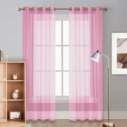 LIUNADM Verdunklungsvorhänge 150 x 200 cm Größe Und Farbe Wählbar Bistrogardine Scheibengardine Kindergardine für Küche Büros Wohnzimmer Schlafzimmer, Rosa