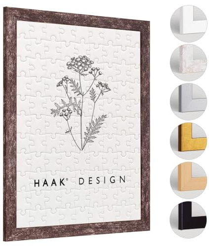 Haak Puzzlerahmen Lavanda ANTIREFLEX/Entspiegelt Braun Vintage 75 X 98 cm (ca. 2000 Teile) Bilderrahmen Rahmen für Puzzle