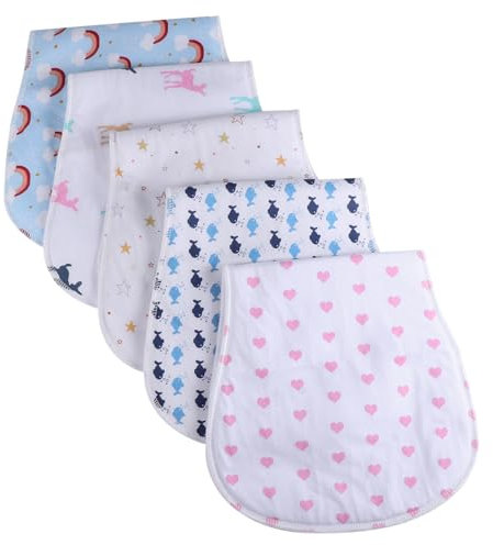 JOINPAYA 5stücke Spucktücher Aus Baumwolle Für Junge Mädchen Saugfähige Kleidung Waschlappen Für Neugeborene Unisex-spucktücher Zum Stillen Schutz Vor Sabbern