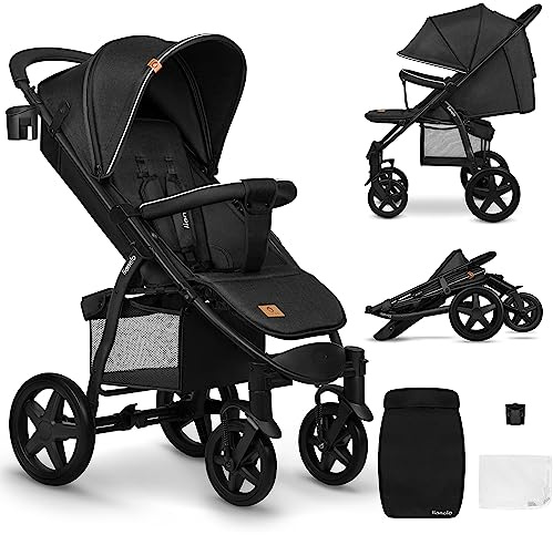 LIONELO Annette Plus Barnvagn till 4 år – 22 kg, lätt, vikbar, lutande ryggstöd, EVA-skumhjul, myggnät, barnvagn