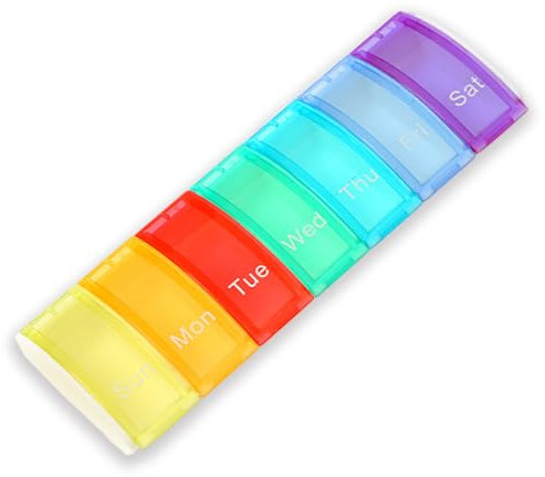 Eupneicu Tablettenbox 7 Tage, Pillendose Mit Verbessertem Offenem Design, Leicht Zu Öffnen, Tragbarer Pillenbox Für Medikamente, Vitamine, Fischöl, Nahrungsergänzungsmittel Usw [Mehrfarbig]