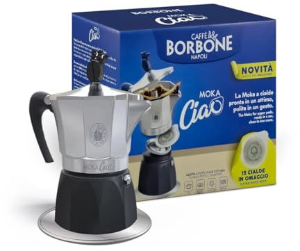 CAFFÈ BORBONE Moka Ciao Induzione moka compatibile con cialde ESE 44mm + 15 cialde omaggio