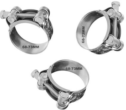 SZWLJ T Bolt Hose Clamps，3 Pieces 68-73MM Durable Exhaust Clamp Set