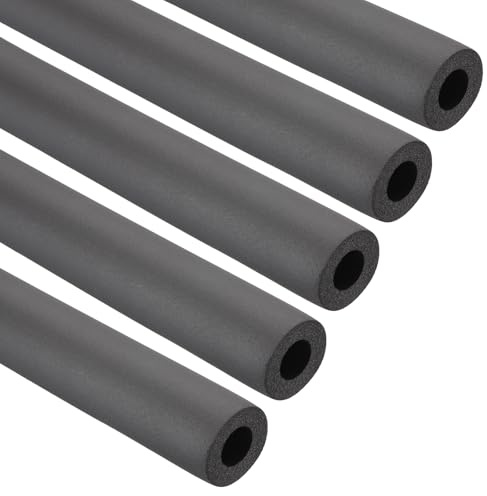 PATIKIL 5 Stück 1.8m Rohrisolierung Schaumstoff, Ø 16mm, Stärke 9mm, Rohrdämmung Isolierung Rohr, Wärmedämmung Schaumstoffschlauch für Heizung Heizungsrohr Griff, Schwarz