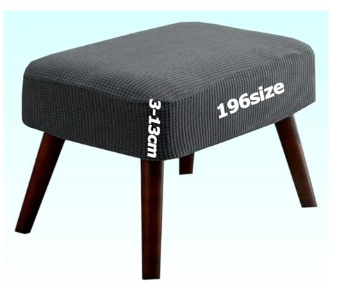 Hockerbezug Quadratisch Ottoman Cover Fußbank Schonbezug Stretch Fußhocker Husse Soft Beschützer Jacquard Slipcovers Sitzhocker mit Elastic Bottom Rund Rechteckig Waschbar Anpassbar(K,40 x 40 cm)