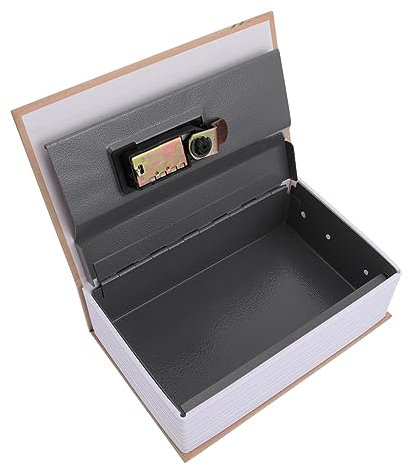 QUMIIRITY Tragbarer Metall-buchsafe Im Buchdesign Zum Verstecken Kleiner Wertgegenstände Papiereinband Keine Seiten Platz Für Bargeld Karten Dokumente Schmuck Dekorative Note Für Zuhause
