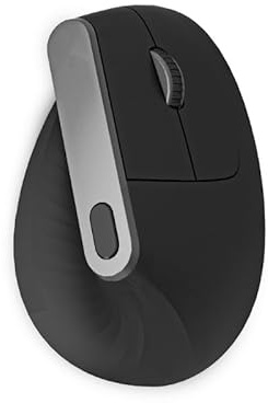 Watio Wave Souris Optique - Souris Ergonomique Verticale avec Double connectivité, Batterie Rechargeable, Design Noir pour Un Confort d'utilisation Quotidienne. *