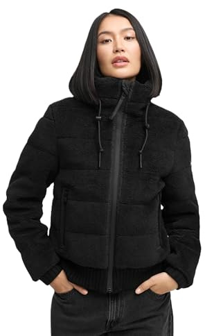 Navahoo Damen Winterjacke (XS-XXL) - Teddyfleece, hoher Kragen, elastische Rippbündchen - N093