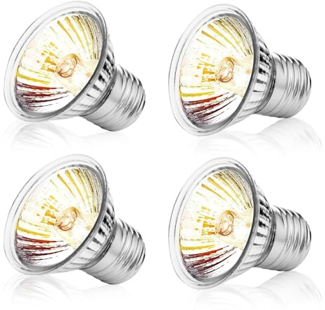 yotutun Ampoule Chauffante Terrarium, E27 50W 25W Ampoule UVA UVB Tortue Dimmable Lampe Terrarium Tortue Lampe Chauffante Poussin pour Lézard Dragon Barbu Serpent, 2 Pièces 50W, 2 Pièces 25W
