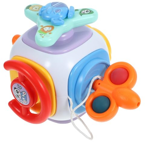 CVUTOVO Montessori Busy Cube for Portable Travel Educational with Fine Motor Skill Development Safe Plastic Sensory Activity for Cognitive Learning and Hand-eye Coordination