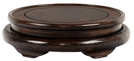 Drehbarer Drehteller Aus Ebenholz, Drehbarer AusstellungsstäNder Geeignet für Vasenunterlage, Robuste Wohnaccessoires(Diameter 28cm)