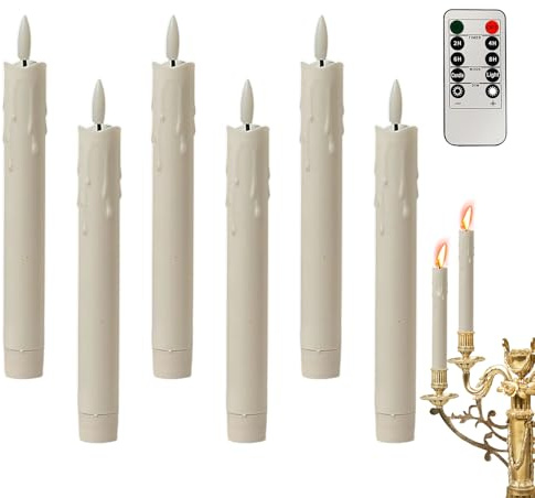 LED – 6 pezzi scintillanti lunghi | LED a batteria effetto fiamma per Natale, per interni esterni, matrimonio, compleanno, San, festa campeggio