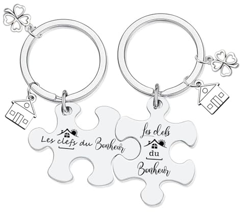 YJYJZX Porte clé Maison Couple - pour la Maison Porte-clés - Cadeau Amour de Pendaison de Crémaillère Saint Valentin Porte Clef Homme Femme Cadeaux Noël
